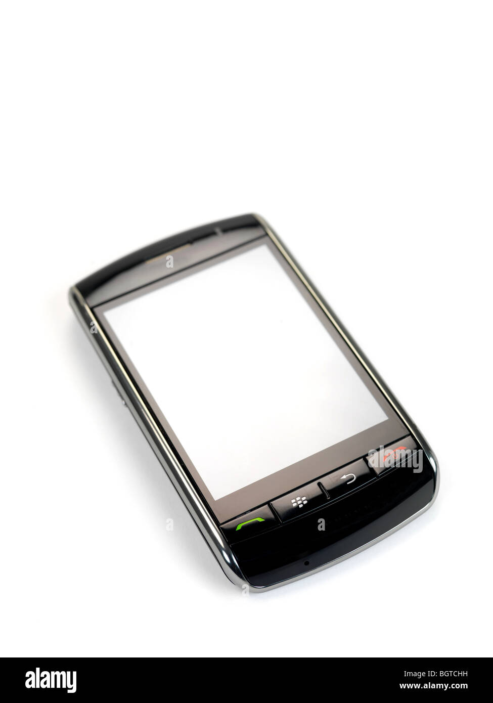 A mobile phone isolated against a white background Stock Photo - Alamy