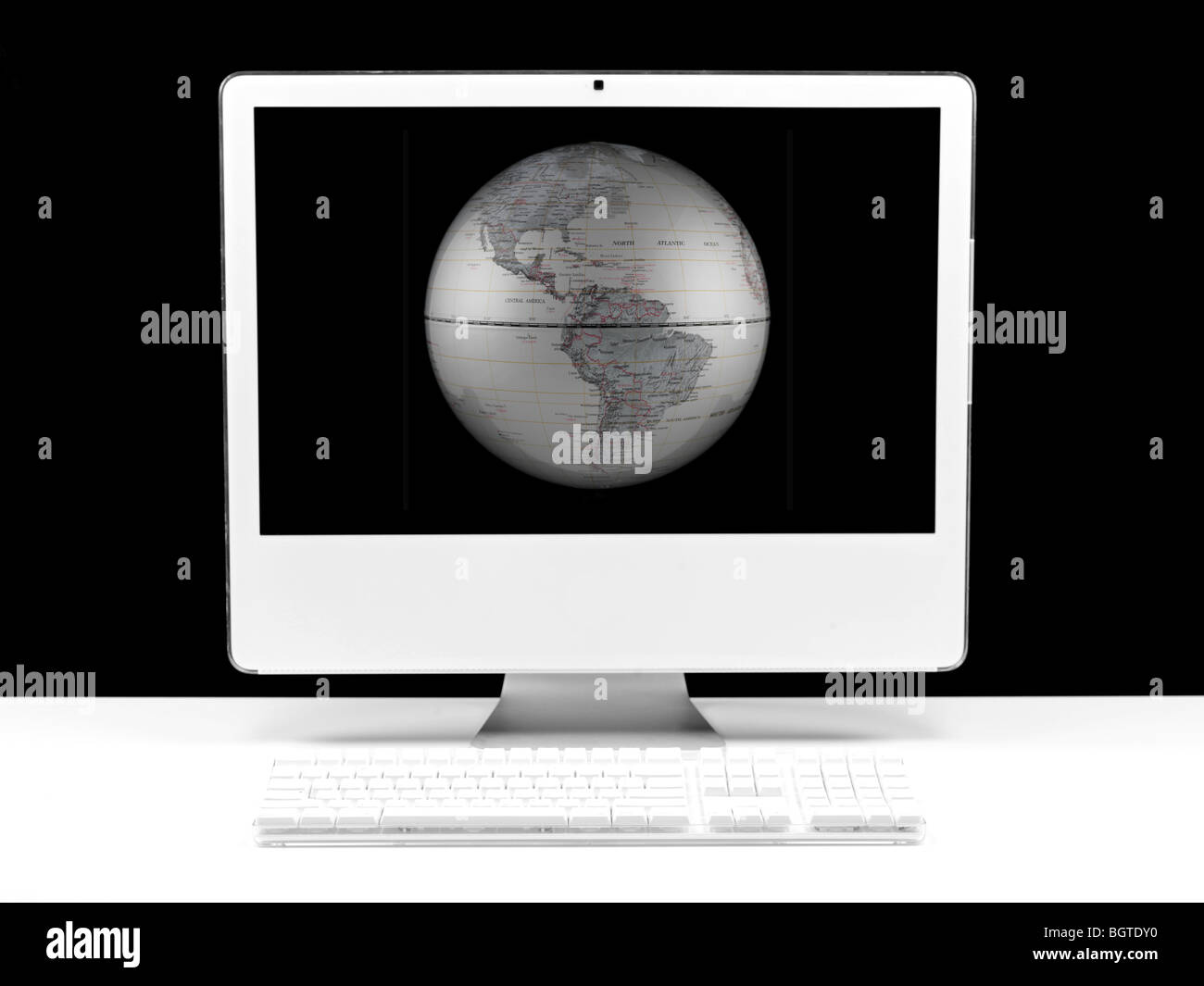 A desktop computer isolated against a white background Stock Photo - Alamy