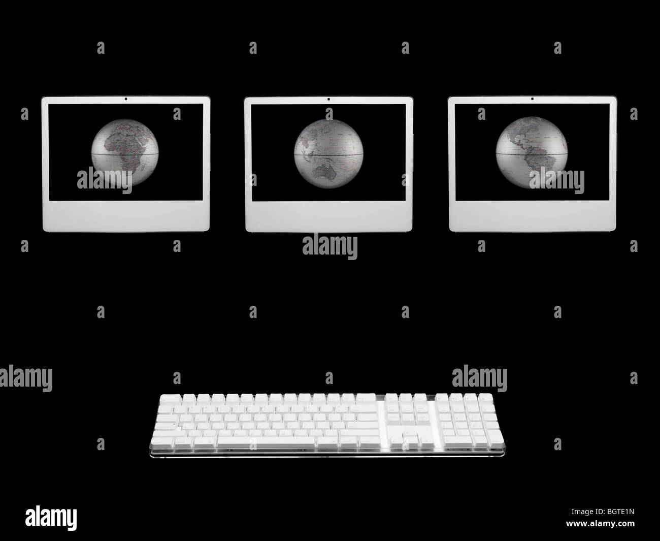 A desktop computer isolated against a white background Stock Photo - Alamy