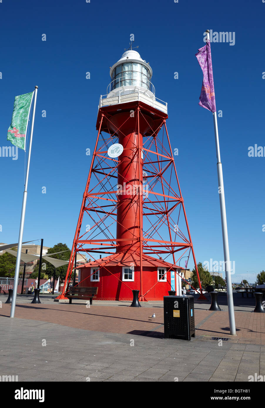 Port Adelaide and the Neptune Island lighthouse. Stock Photo