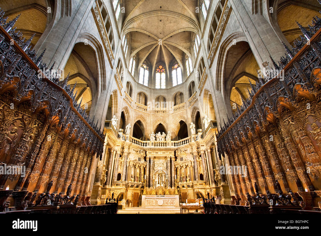 sainte-marie-cathedral-auch-stock-photo-alamy