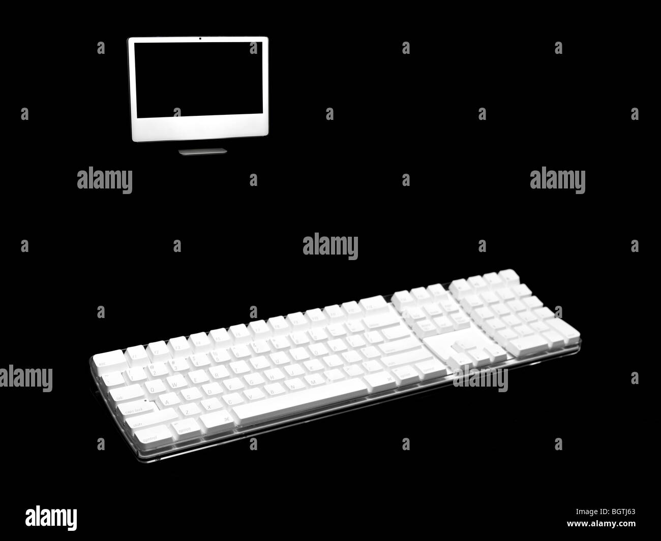 A desktop computer isolated against a white background Stock Photo - Alamy