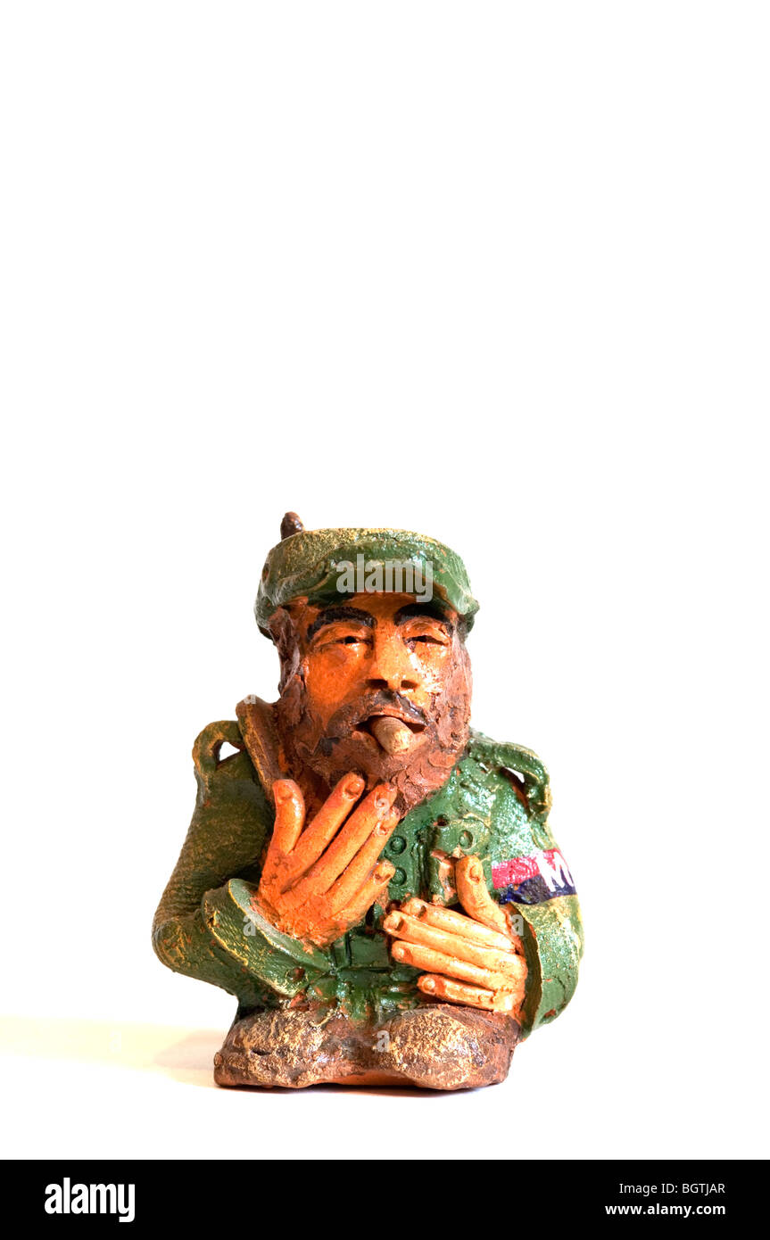 Clay figurine of Fidel Castro Ruz Stock Photo