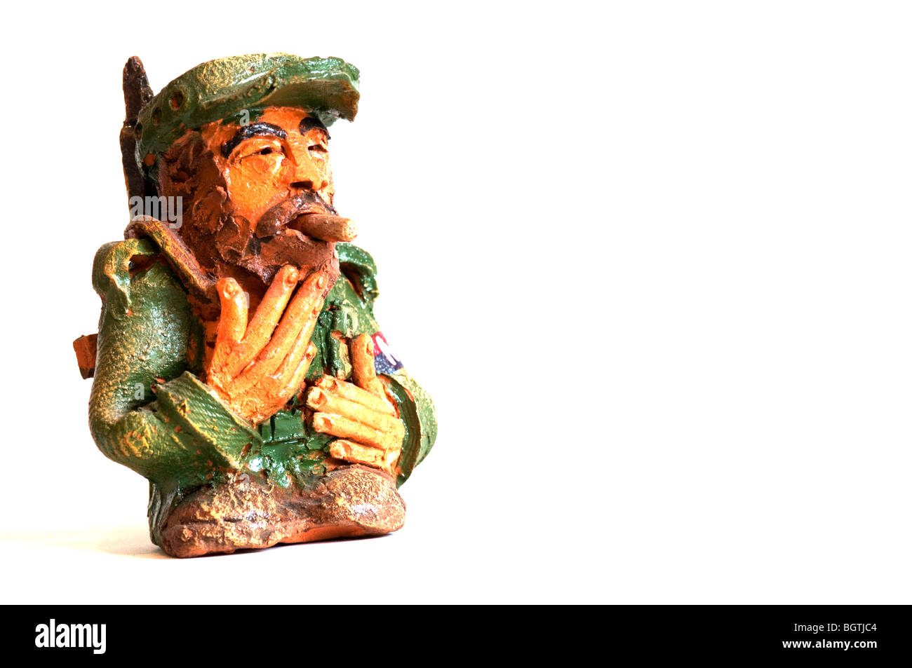 Clay figurine of Fidel Castro Ruz Stock Photo