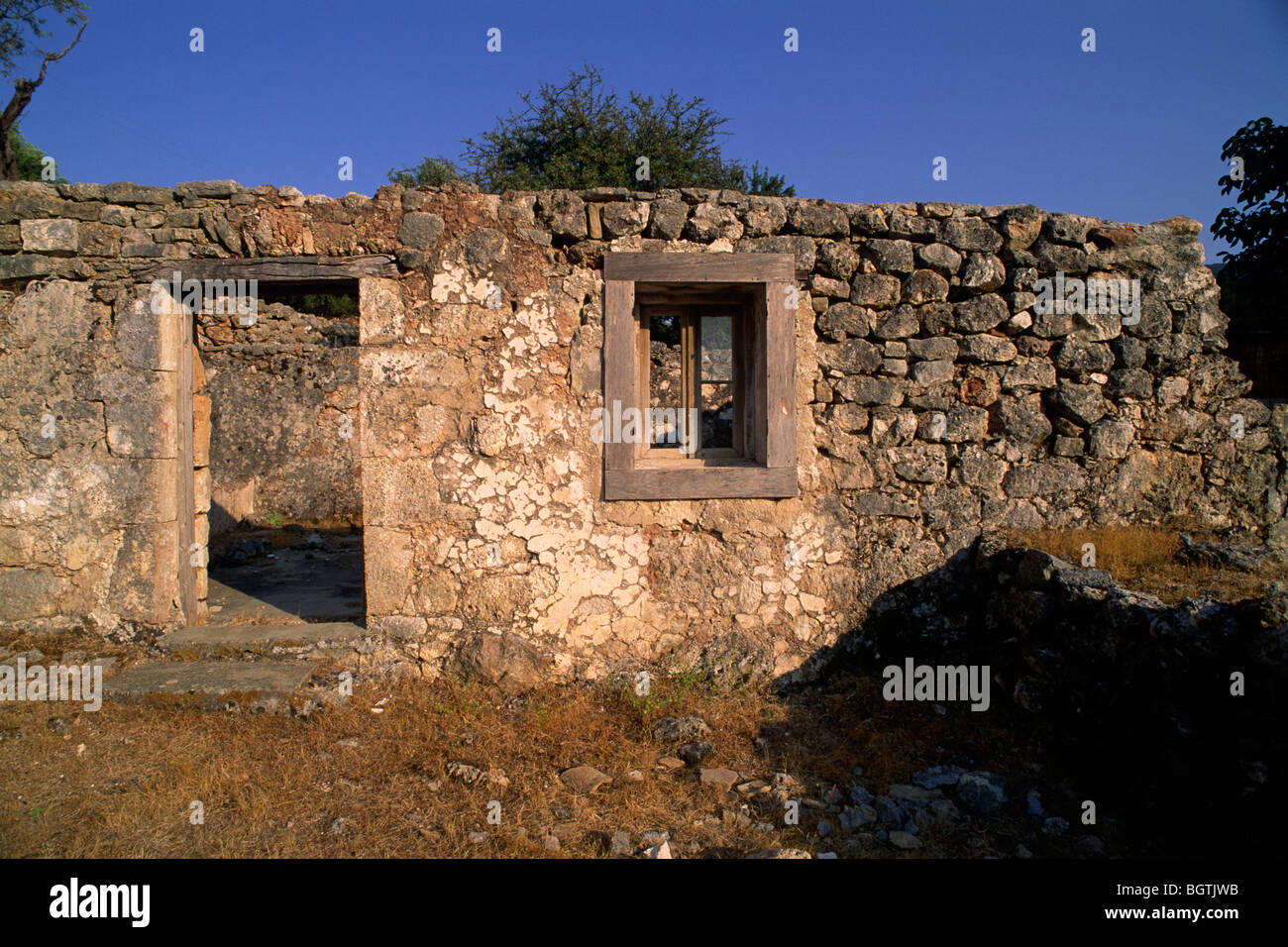 Greece, Ionian Islands, Kefalonia, abandoned village of Dihalia Stock Photo