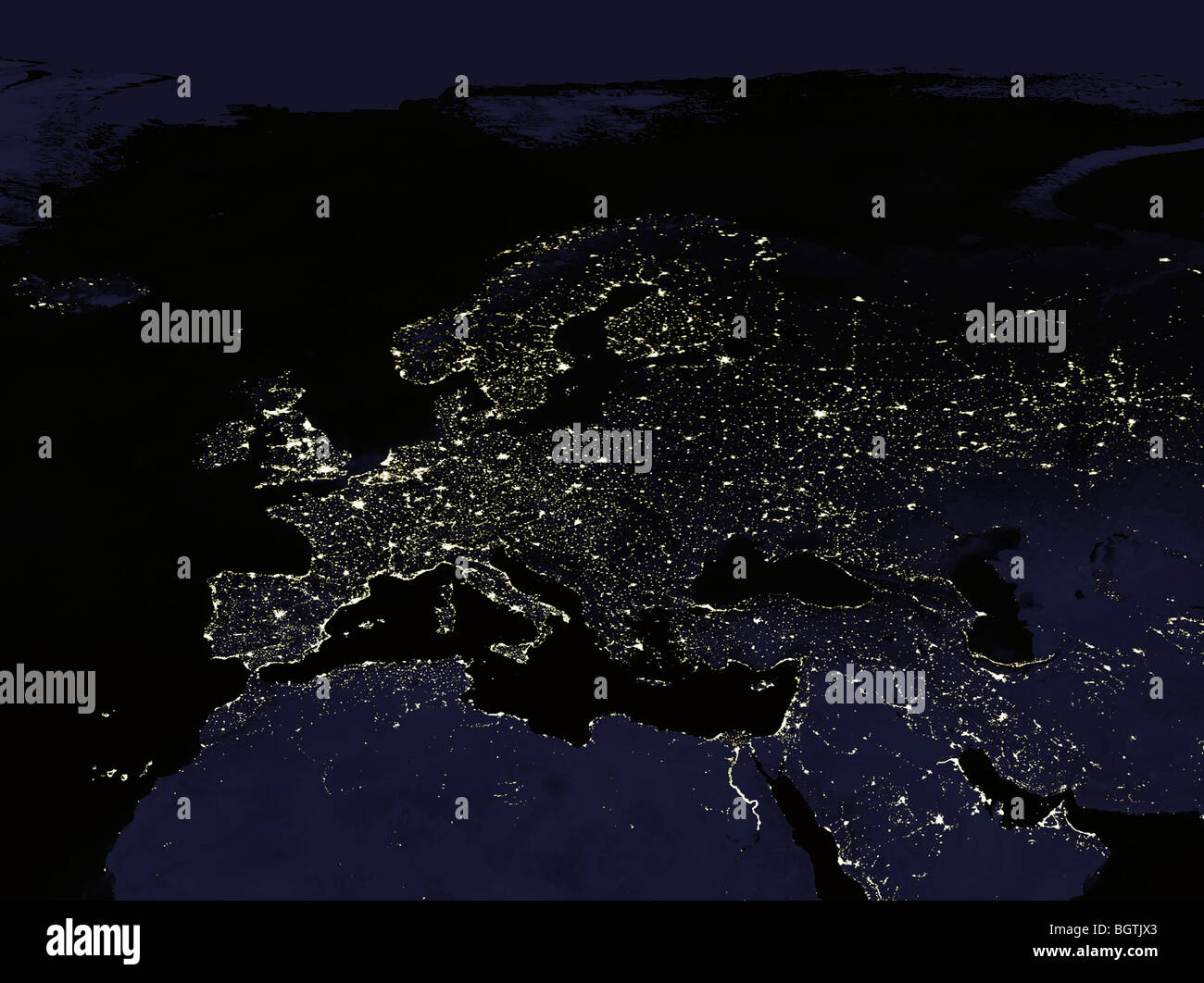 Europe satellite image night hires stock photography and images Alamy