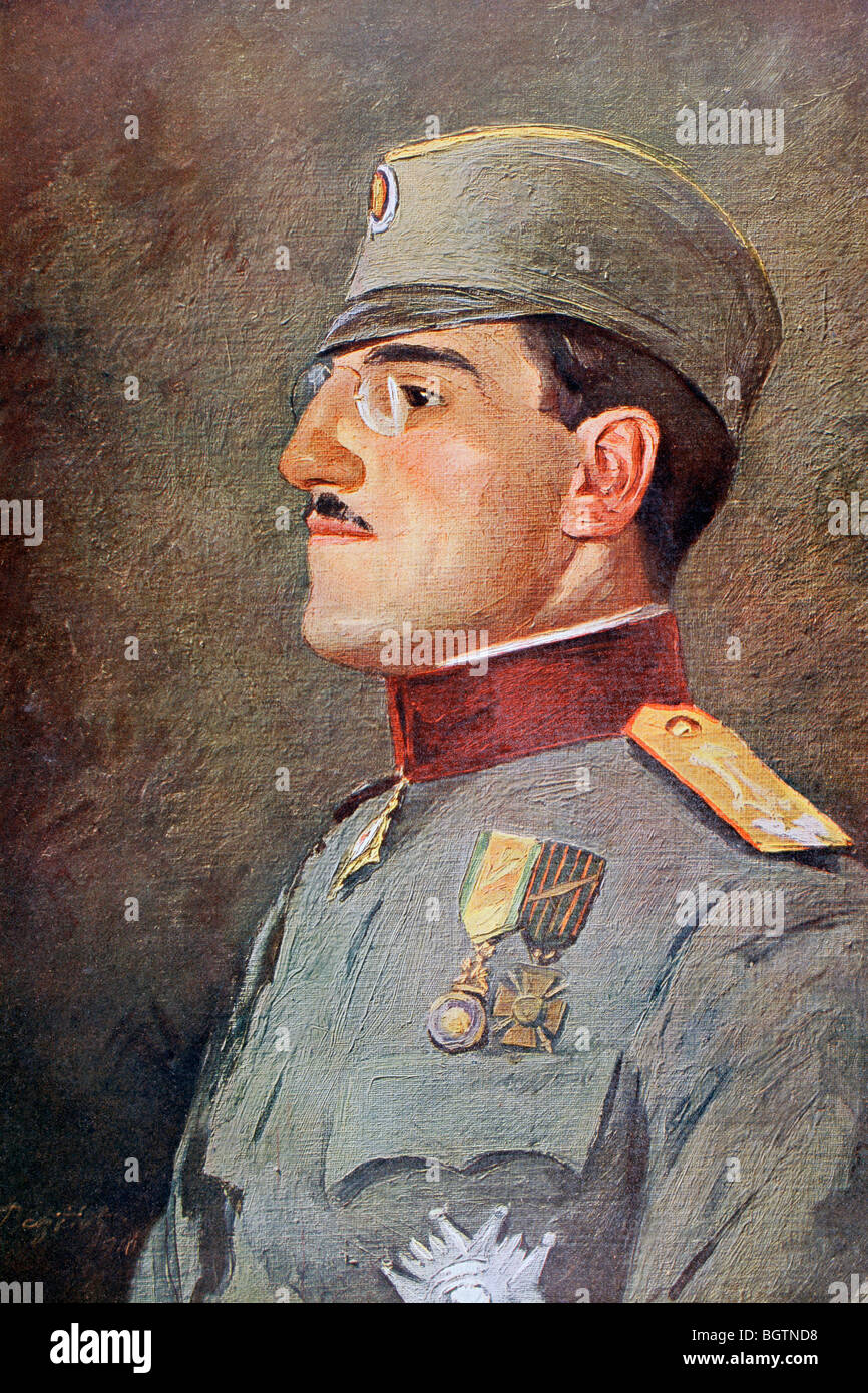 King Alexander I of Yugoslavia, 1888 to 1934, when Crown Prince of Serbia. Stock Photo