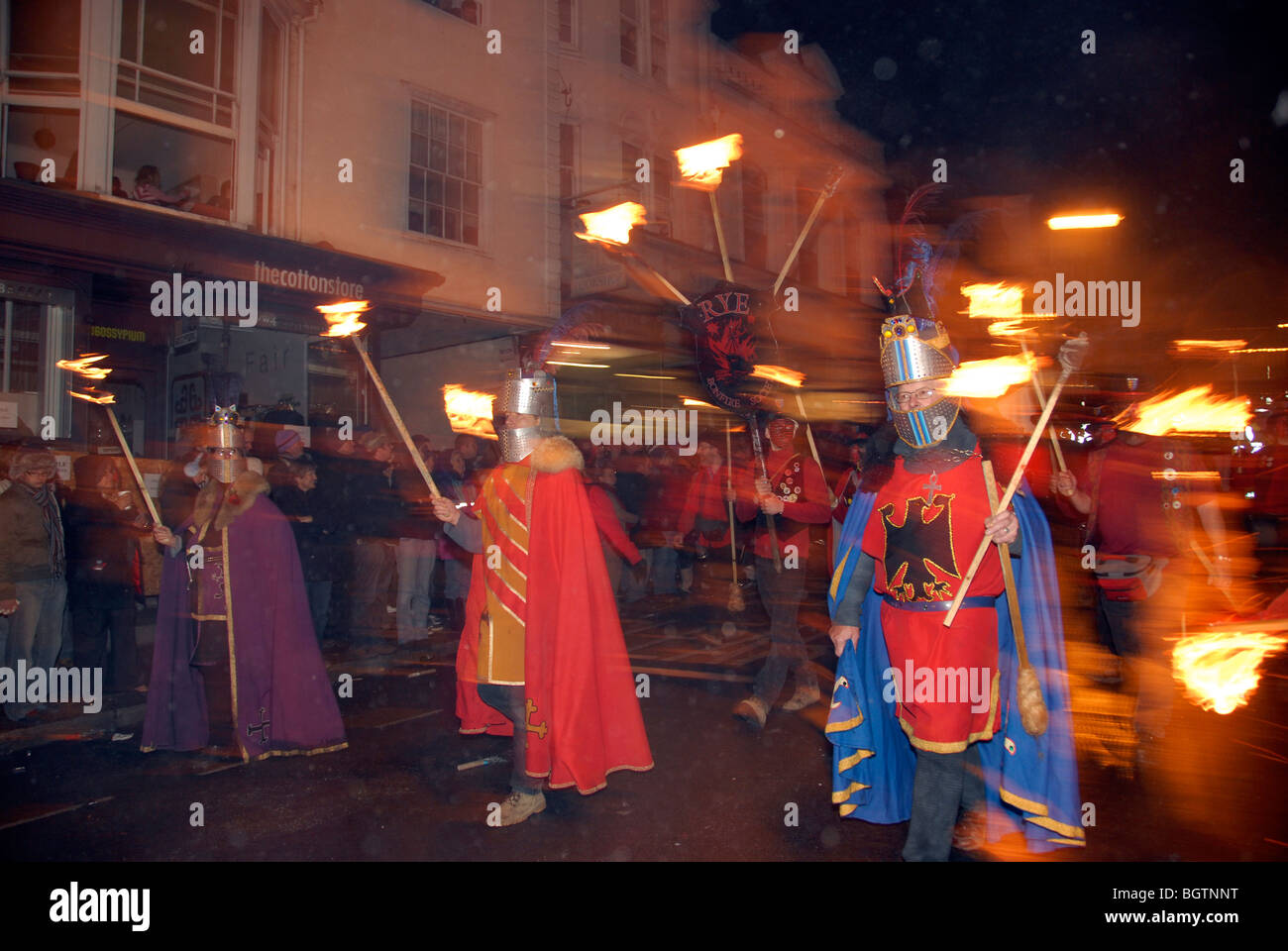Knights at Lewes bonfire night parade celebrating the defeat of Guy ...