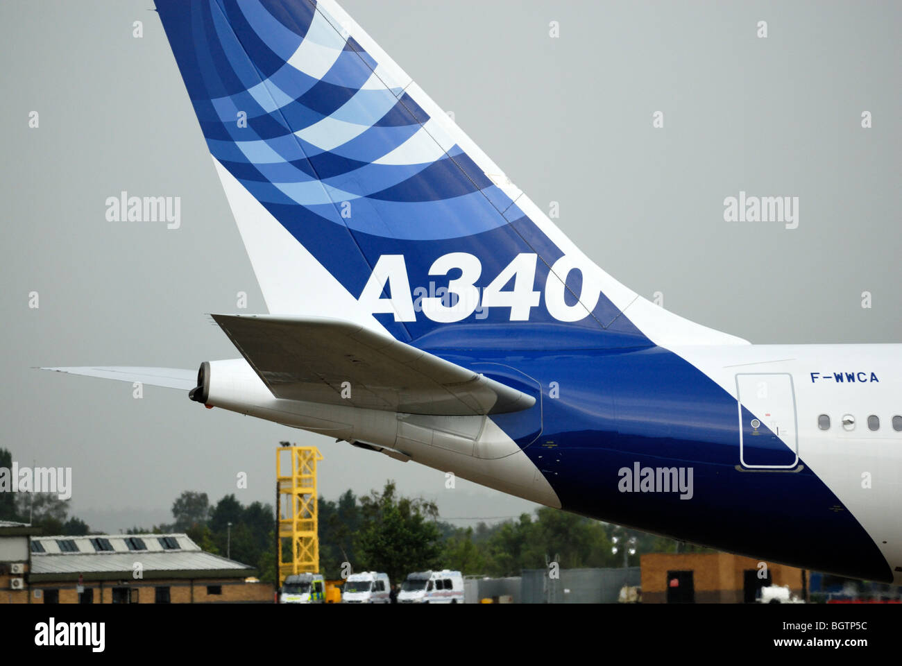 Airbus A340 Tail Fin close up Stock Photo