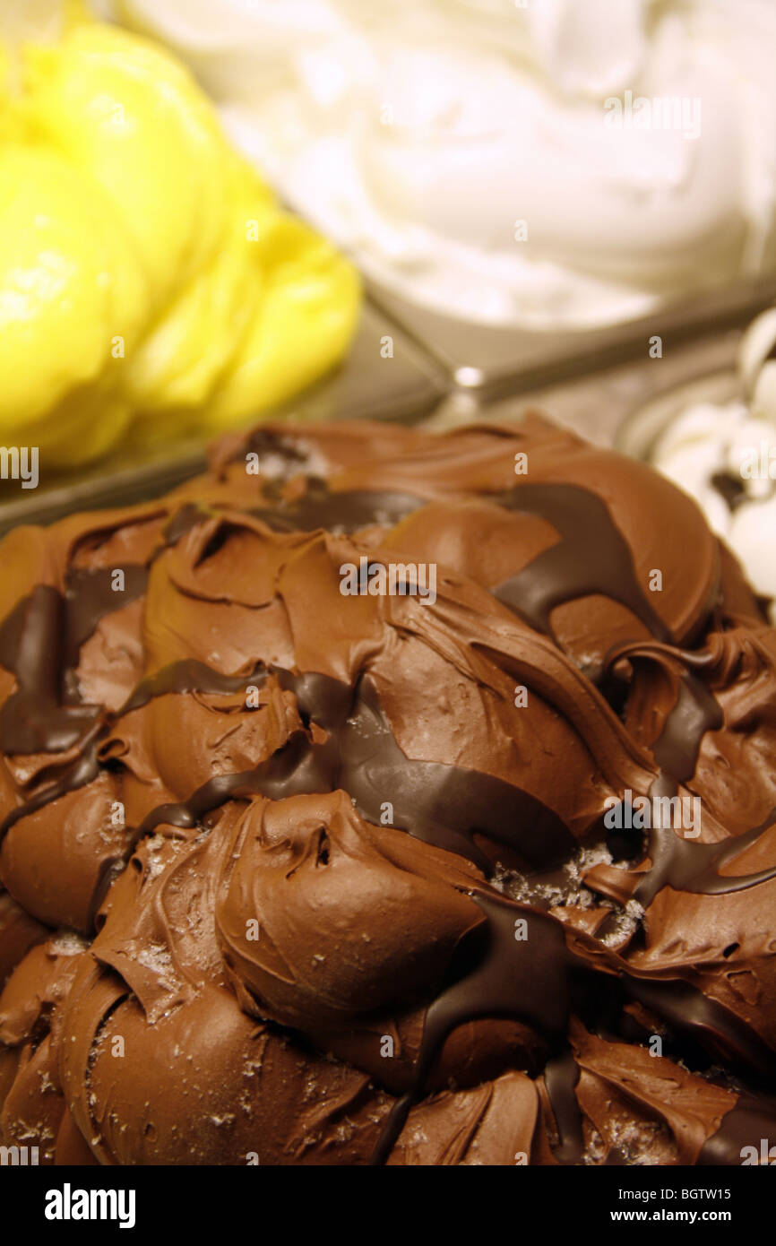 chocolate ice cream in shop in rome, italy Stock Photo Alamy