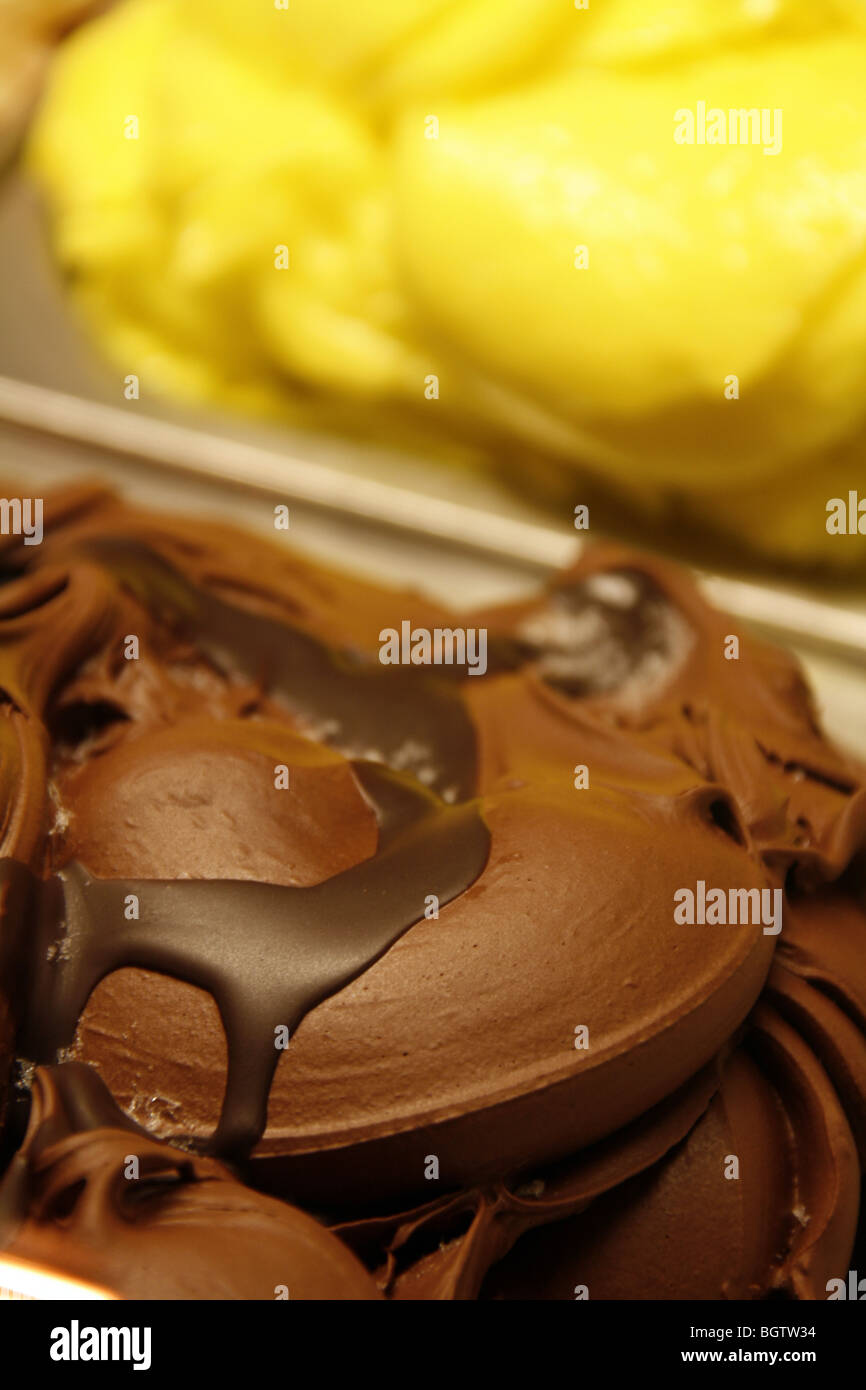 chocolate ice cream in shop in rome, italy Stock Photo Alamy