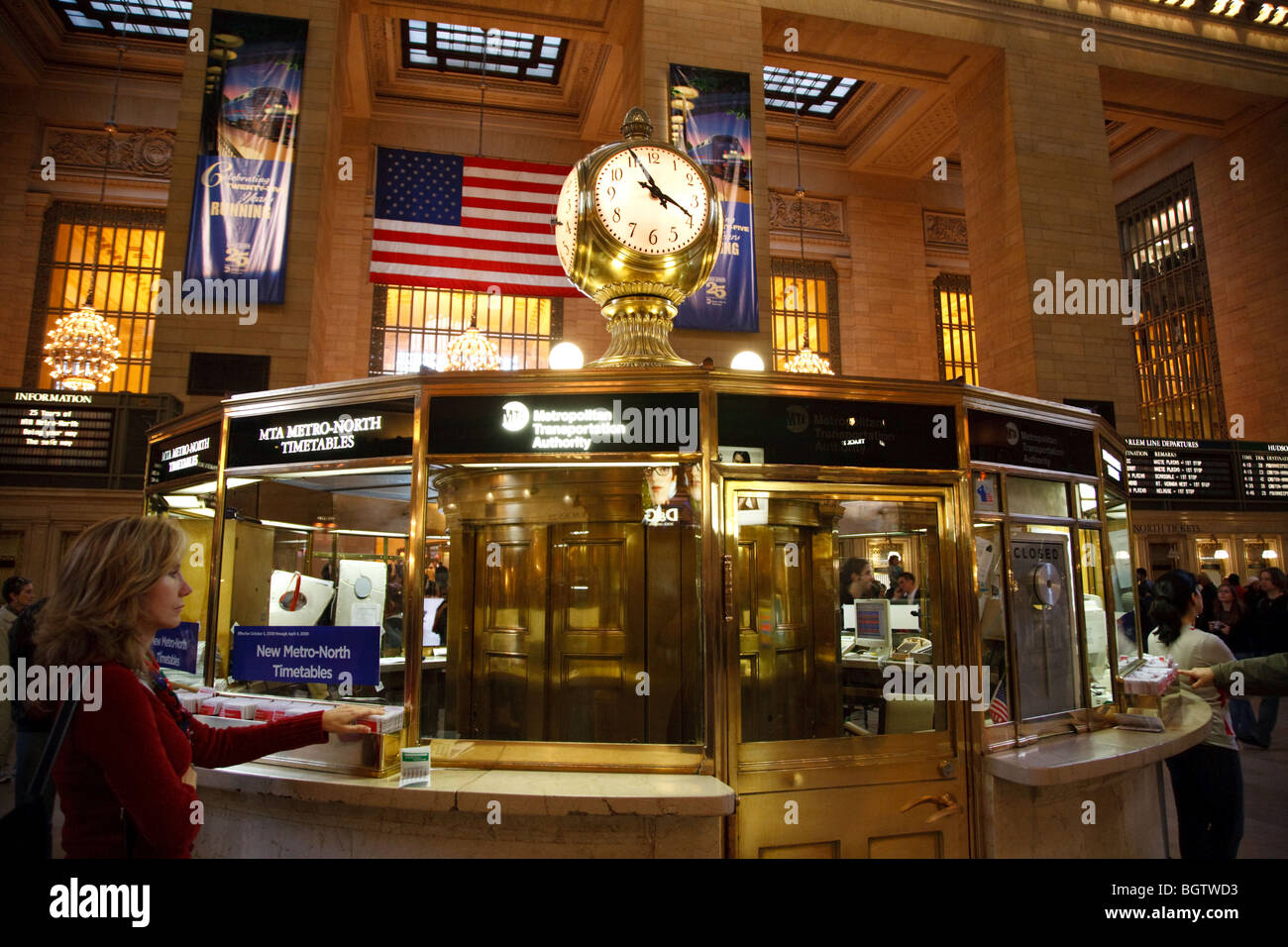The information booth at the Grand Central Terminal in New York City, USA Stock Photo