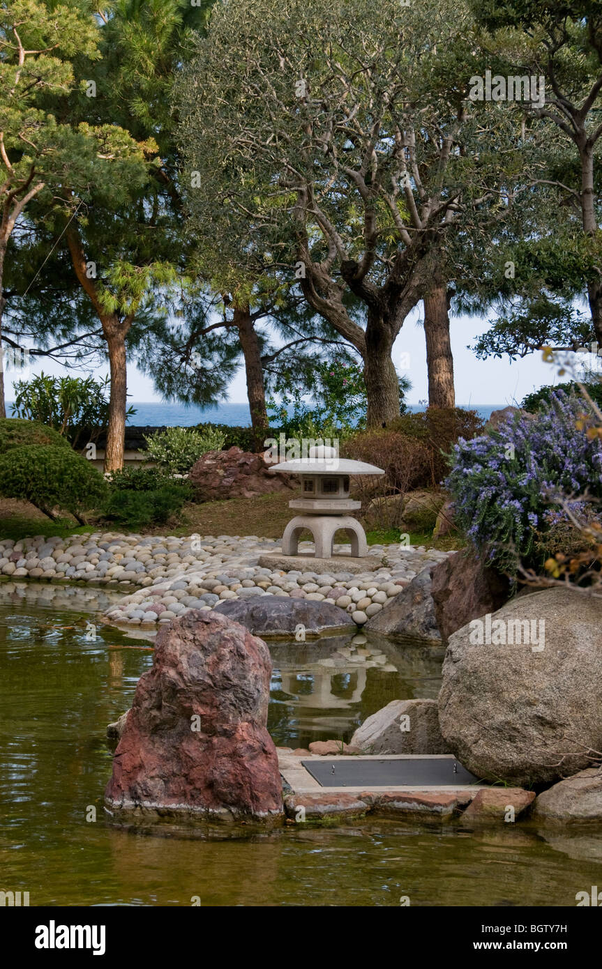 Monaco, Monte Carlo, Jardin Japonais, Japanese Garden Stock Photo