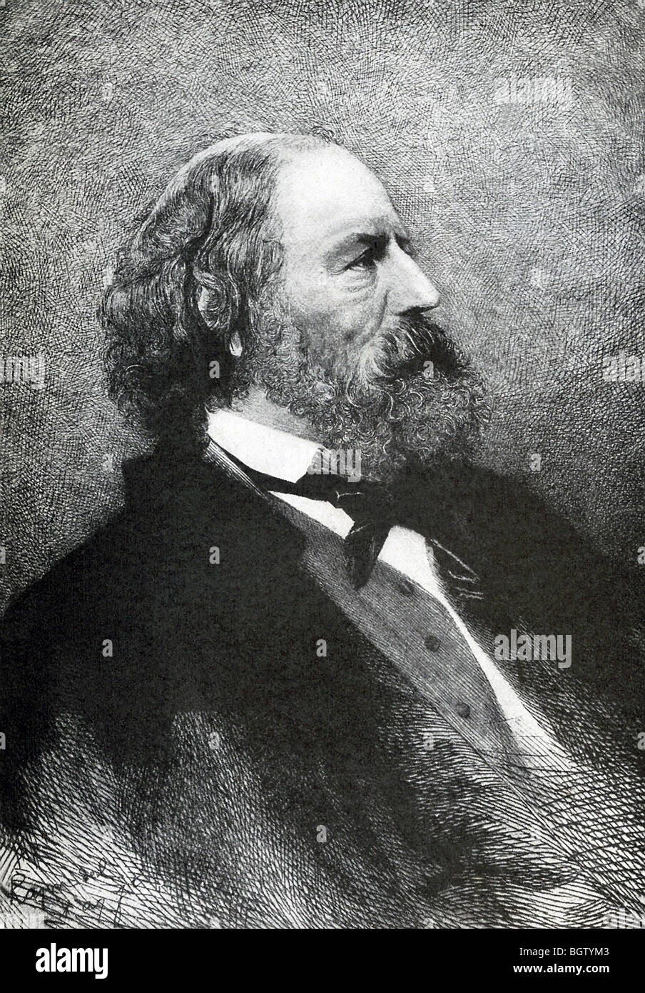 Alfred Lord Tennyson (1809-1892) was an English poet, and poet laureate after 1850. Stock Photo