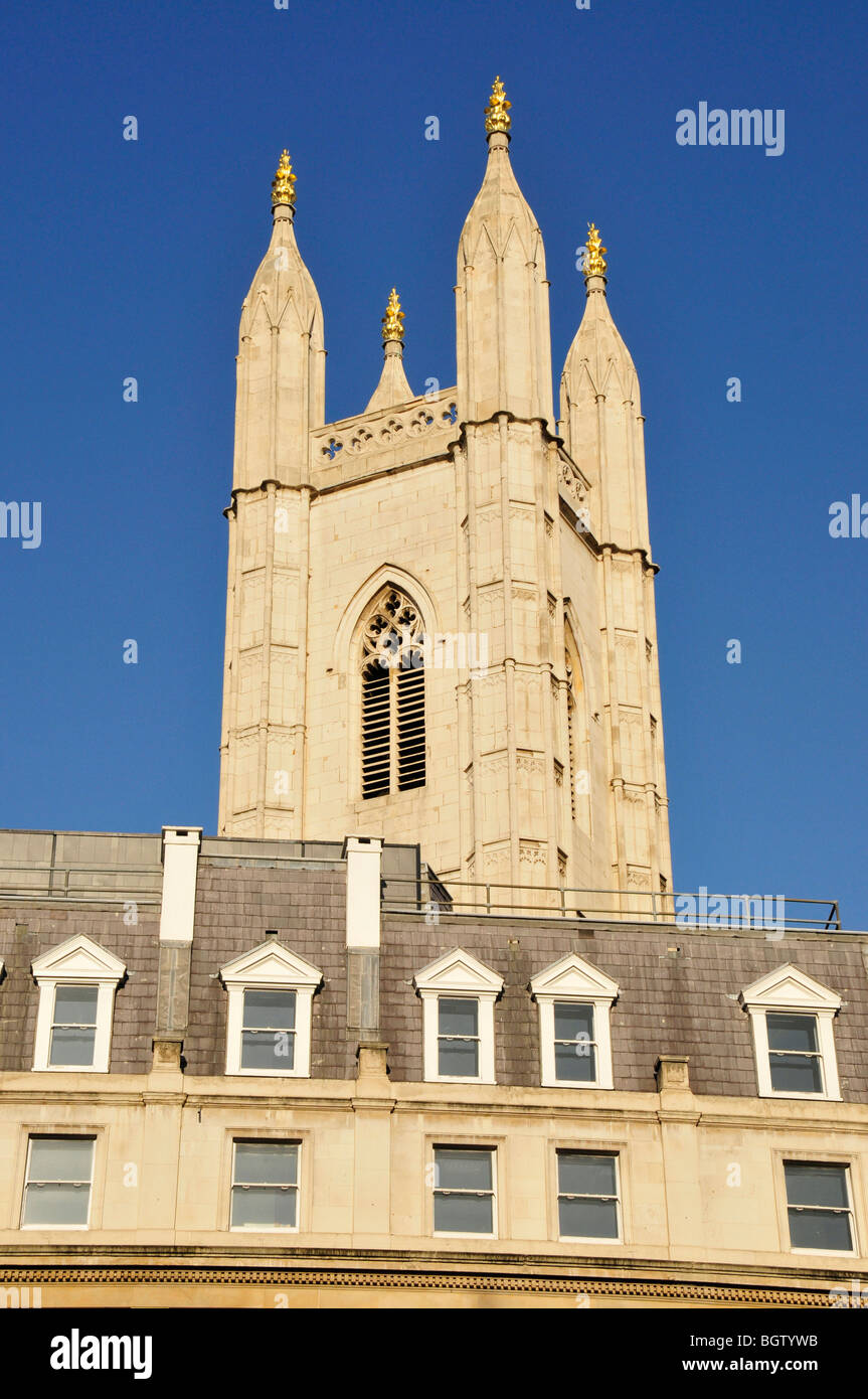 Tower of St Mary Aldermary Church, London, England, United Kingdom, Europe Stock Photo