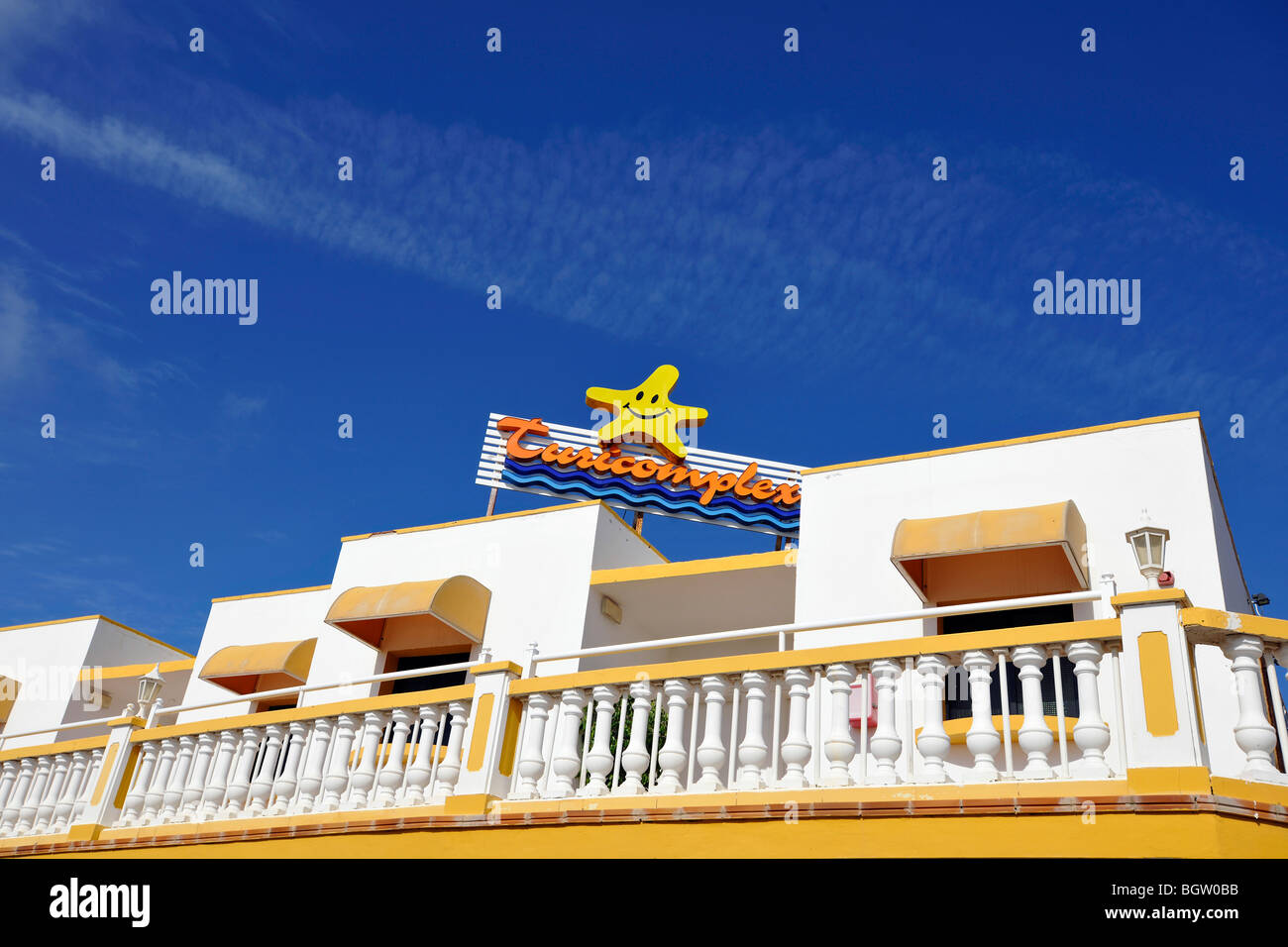 Holiday flat complex TURICOMPLEX Corralejo, Fuerteventura, Canary Islands, Spain, Europe Stock Photo