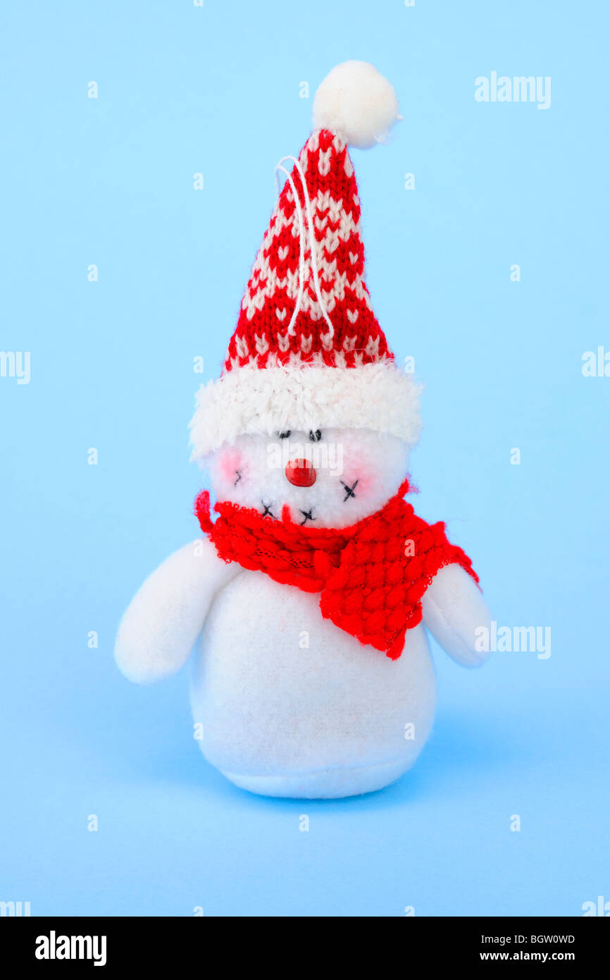 Snowman made of fabric, plush Stock Photo