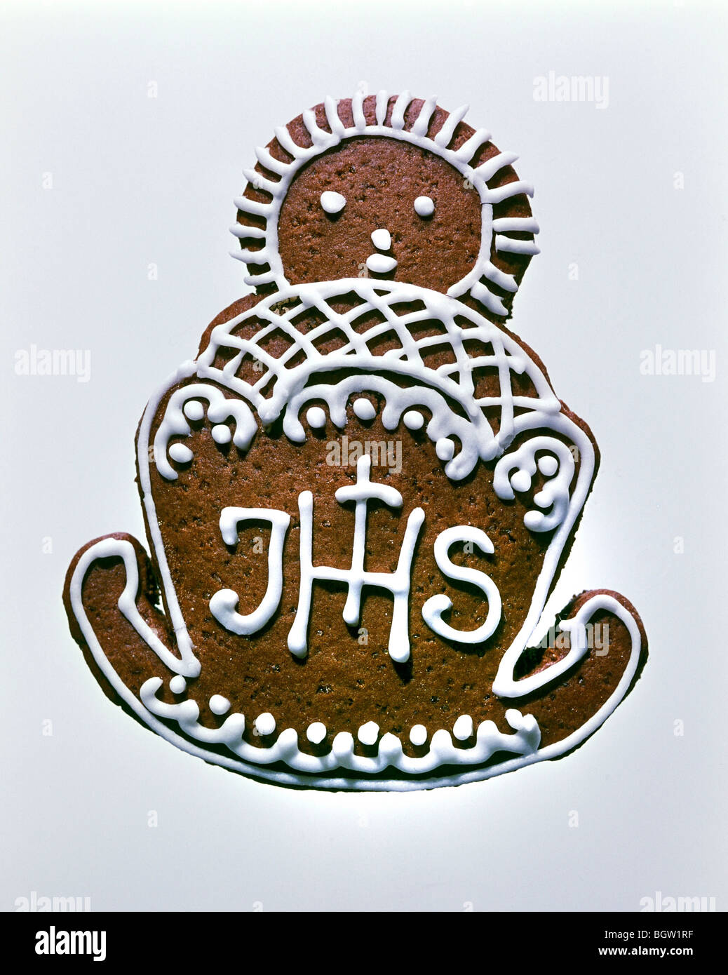 Ginger bread with the monogram of Jesus Christ Christmas biscuits Stock Image