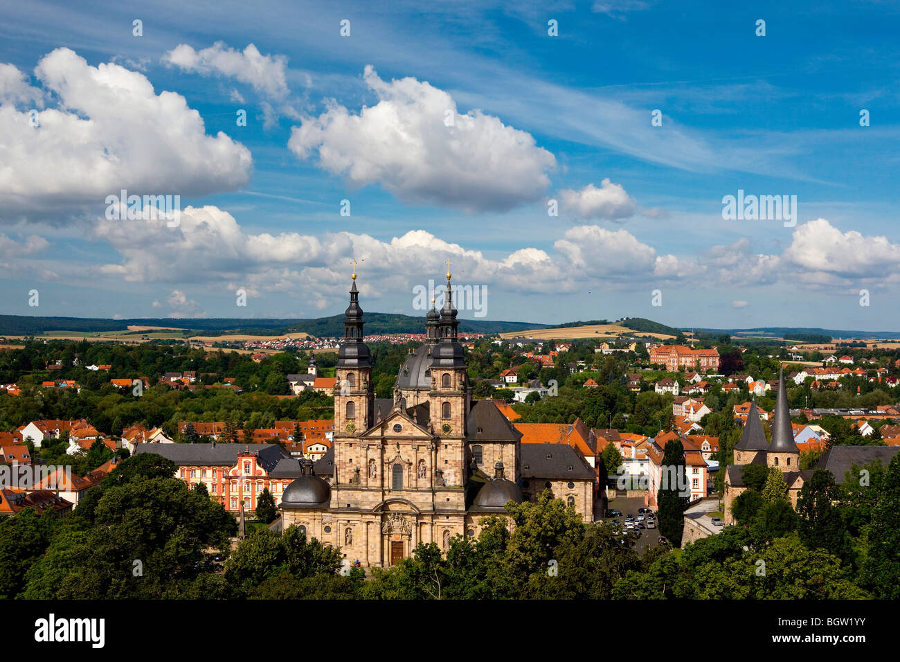 View of the Hoher Dom cathedral and the Michaelskirche church, Fulda
