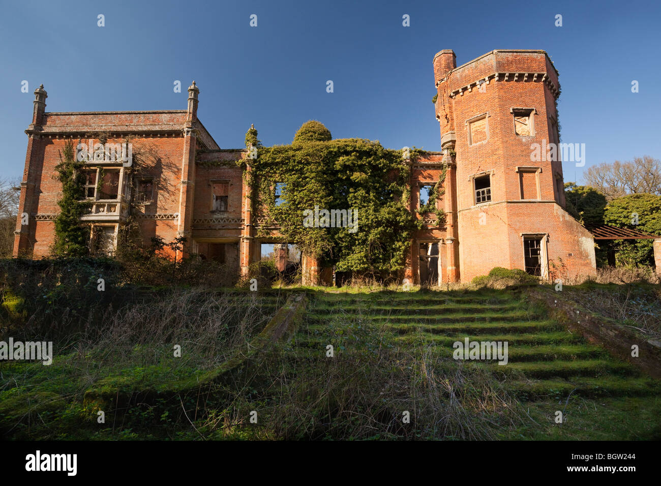 Rougham Hall, a derelict house built in 1834 Stock Photo Alamy