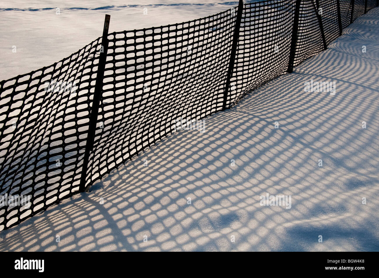 Snow fence. Stock Photo