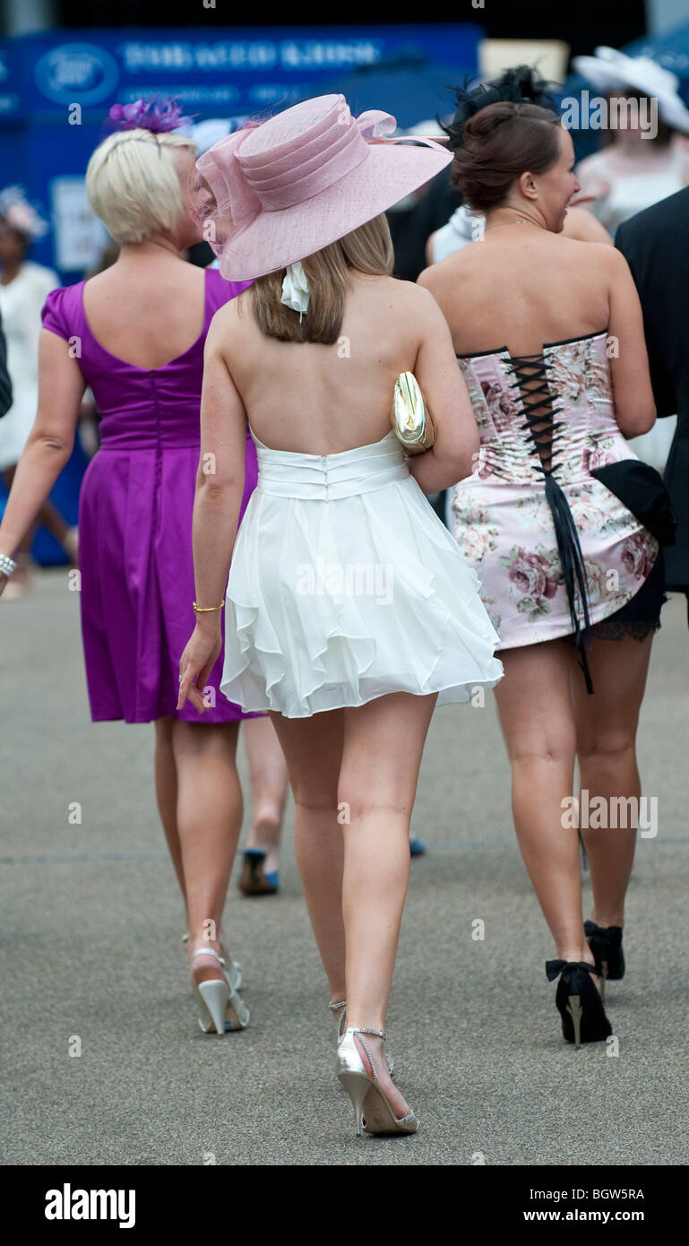 Women wearing mini skirt dresses at Royal Ascot Stock Photo - Alamy