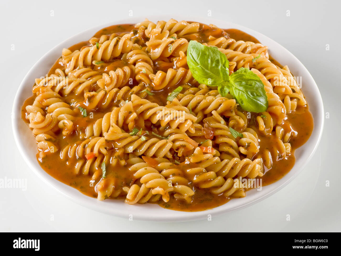 Pasta spirals in napolitana sauce Stock Photo