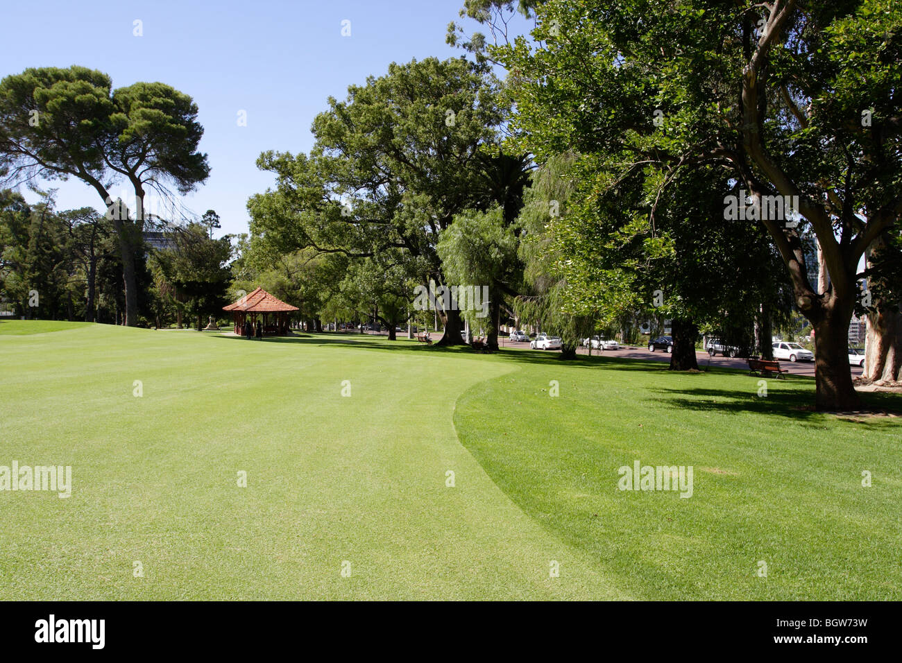 Very well maintained Terrace Garden at Kings Park in Perth, Western Australia. Stock Photo
