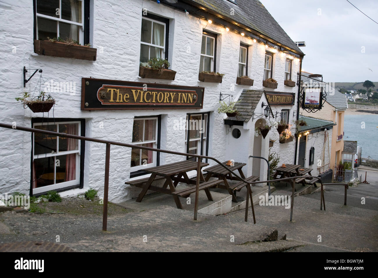 Street scene in the village of St Mawes, Cornwall, England, UK Stock Photo Alamy