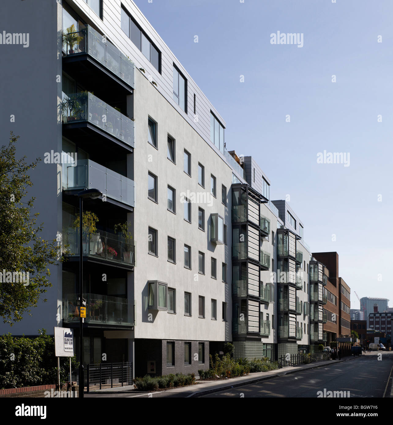 angel waterside flats street elevation Stock Photo Alamy