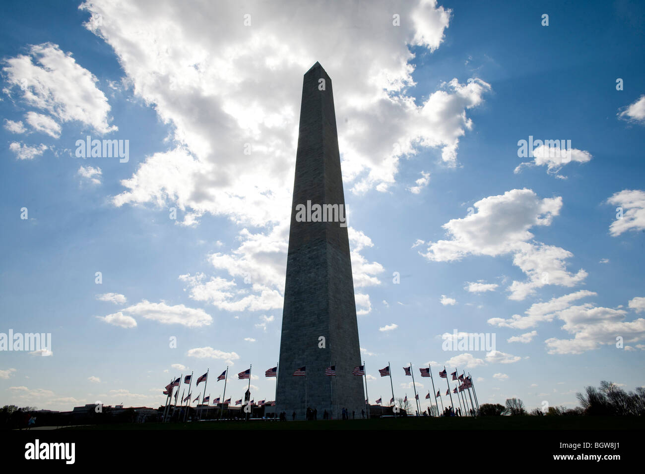 washington monument, washington dc  in silhouette Stock Photo