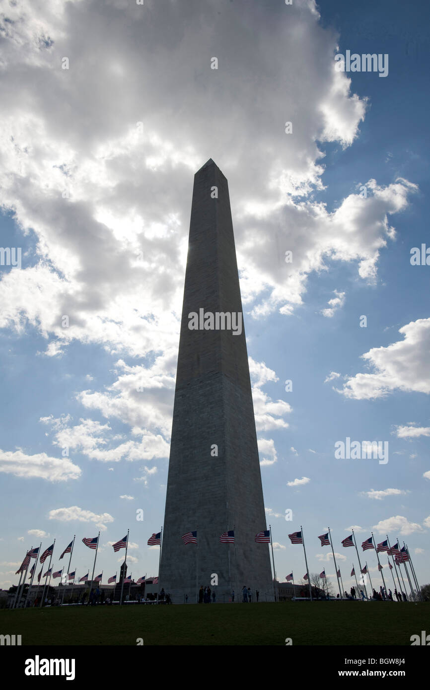 washington monument, washington dc  in silhouette Stock Photo