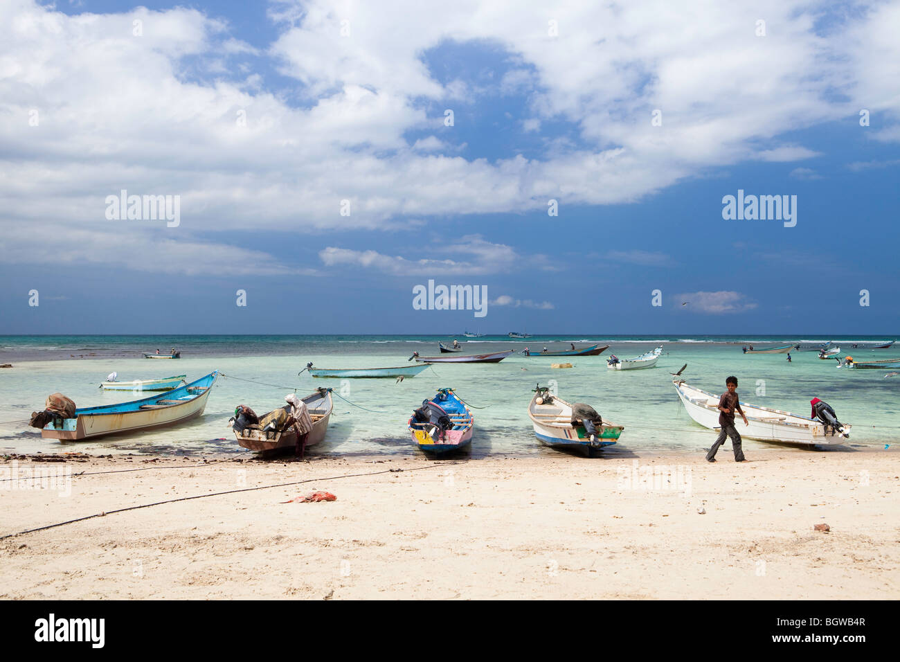 Qalansiah fishing village, Socotra Stock Photo