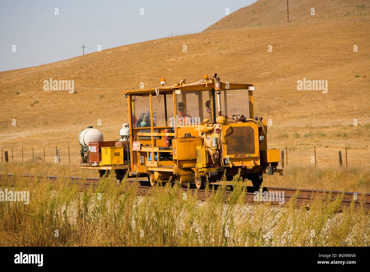 railroad maintenance vehicles in California Stock Photo Alamy