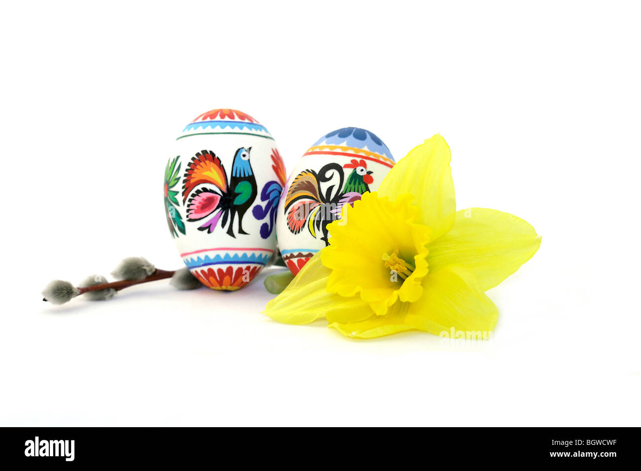 Daffodils easter eggs on Cut Out Stock Images Pictures Alamy