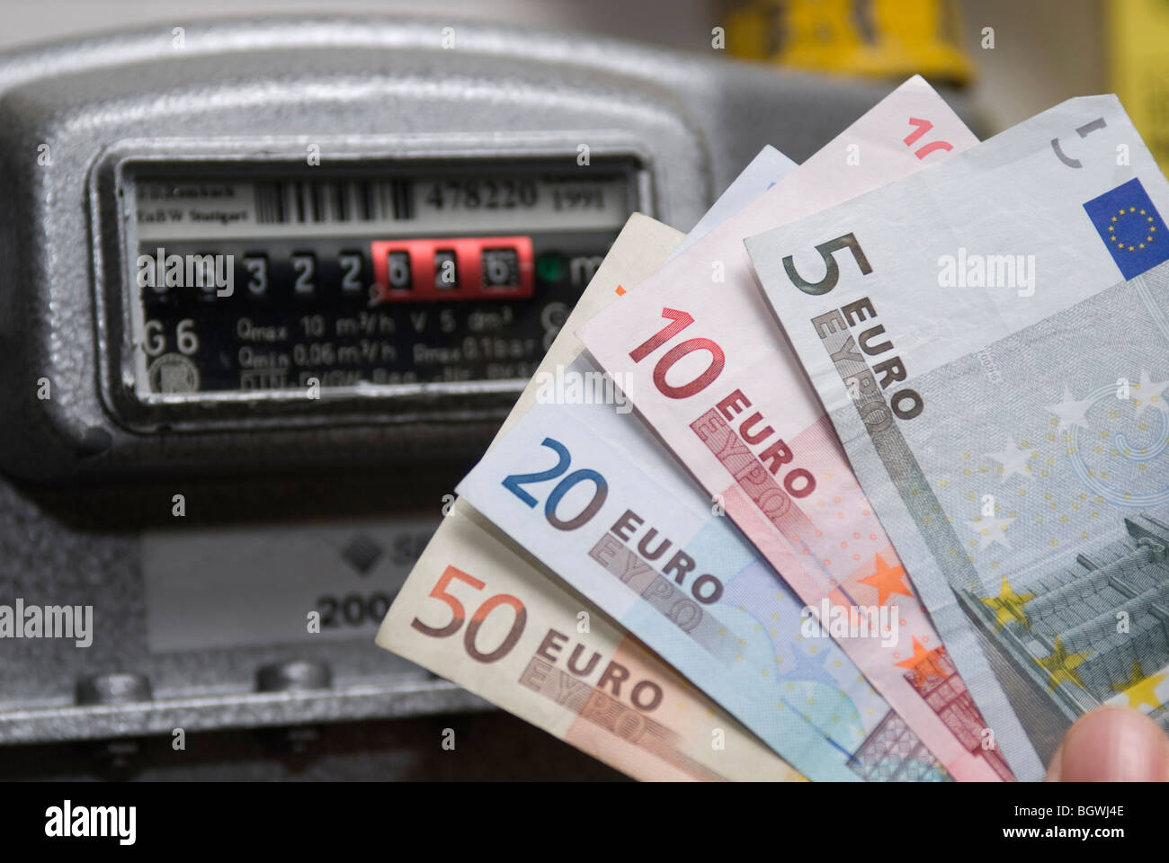 Energy costs continue to rise - Gas meter Stock Photo - Alamy