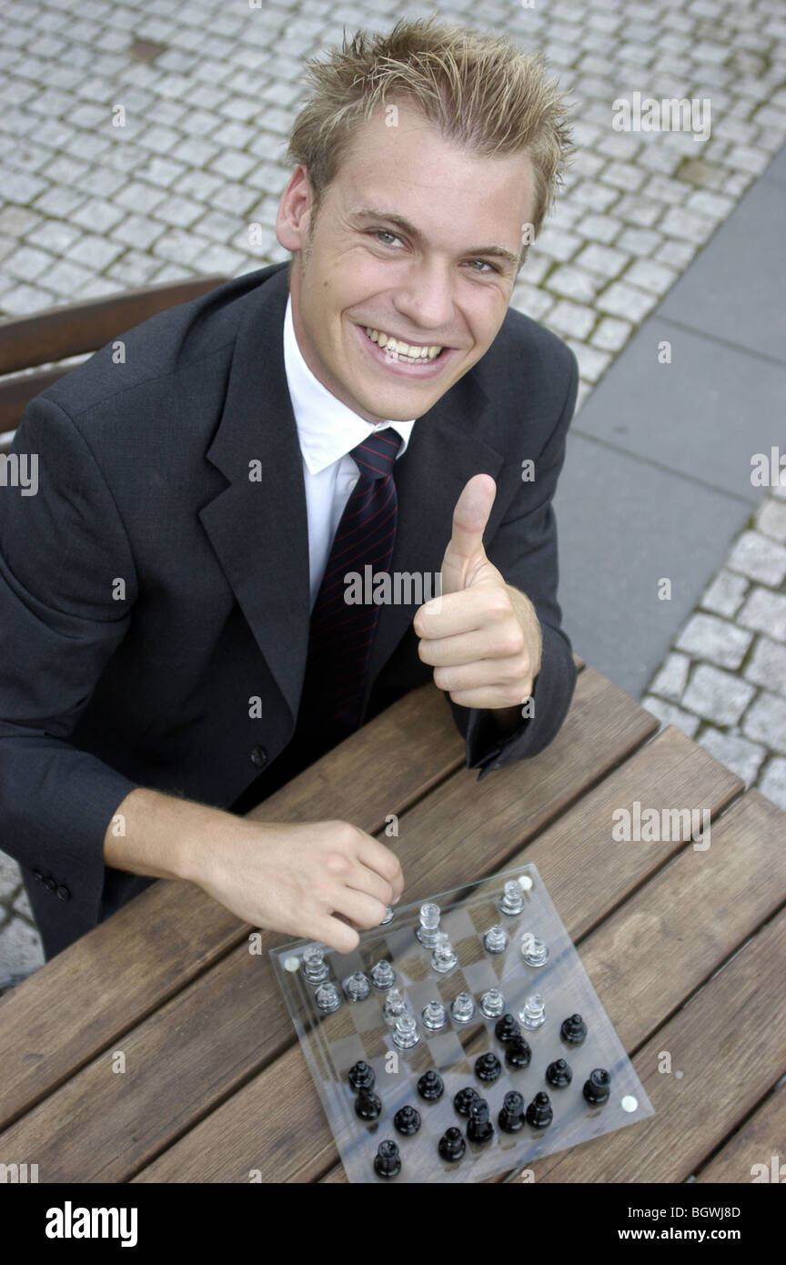 The business world is like a chess game Stock Photo