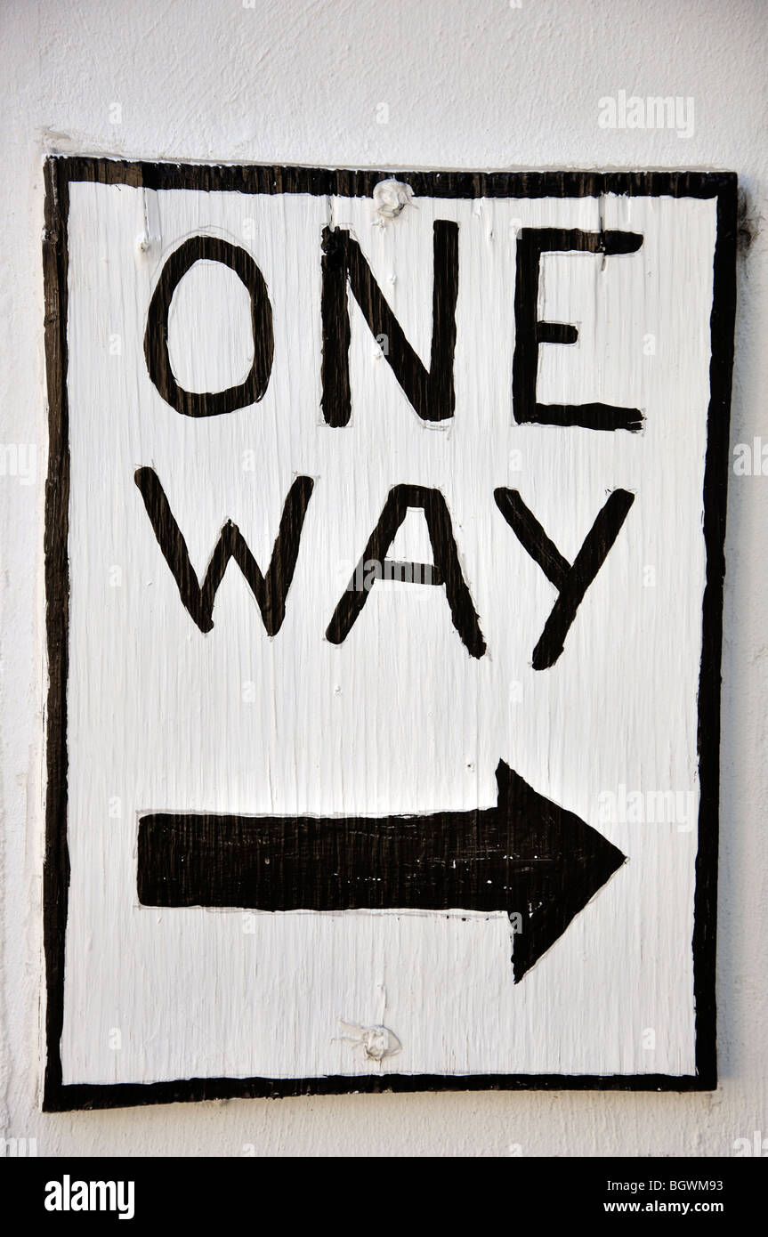 One Way handmade sign Stock Photo - Alamy