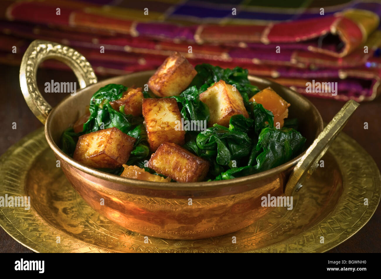 Palak paneer Spinach and cheese Indian Food Stock Photo Alamy