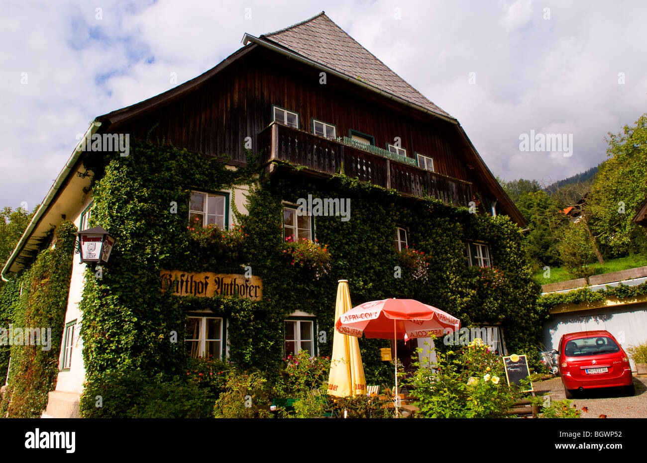 Murau Austria village Winter Guesthiouse the oldest restaurant in Austria 1040 Stock Photo