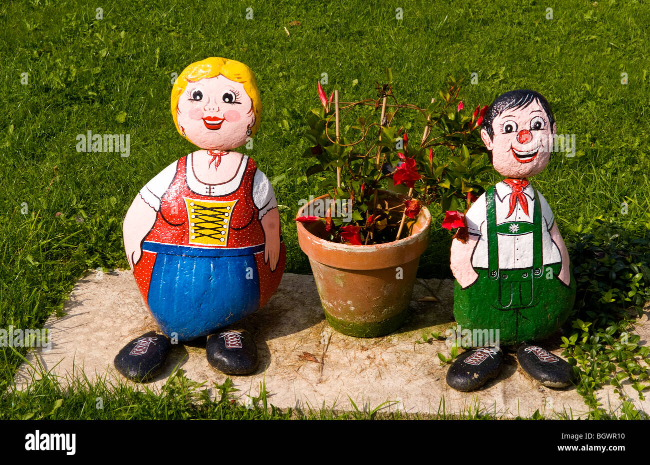 Alpine statues in home in rural town of Murau Austria Stock Photo