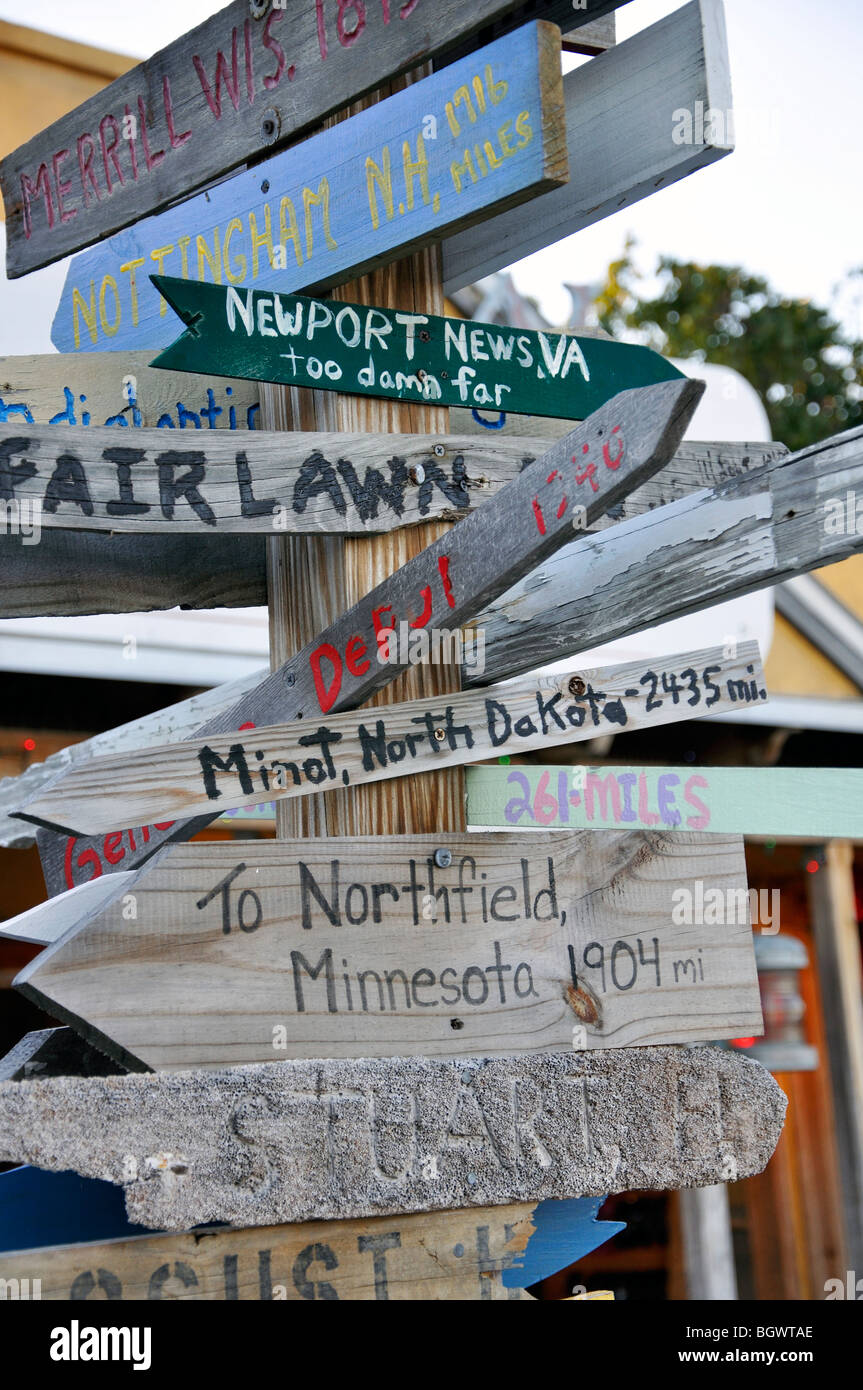 Directions sign, Key West, Florida, USA Stock Photo Alamy