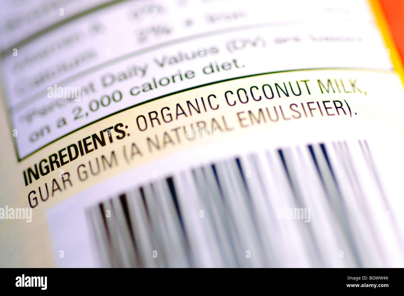 Coconut milk ingredient list hires stock photography and images Alamy