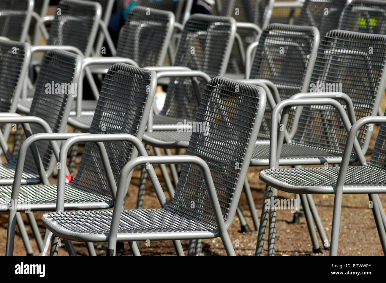 chairs in line Stock Photo - Alamy