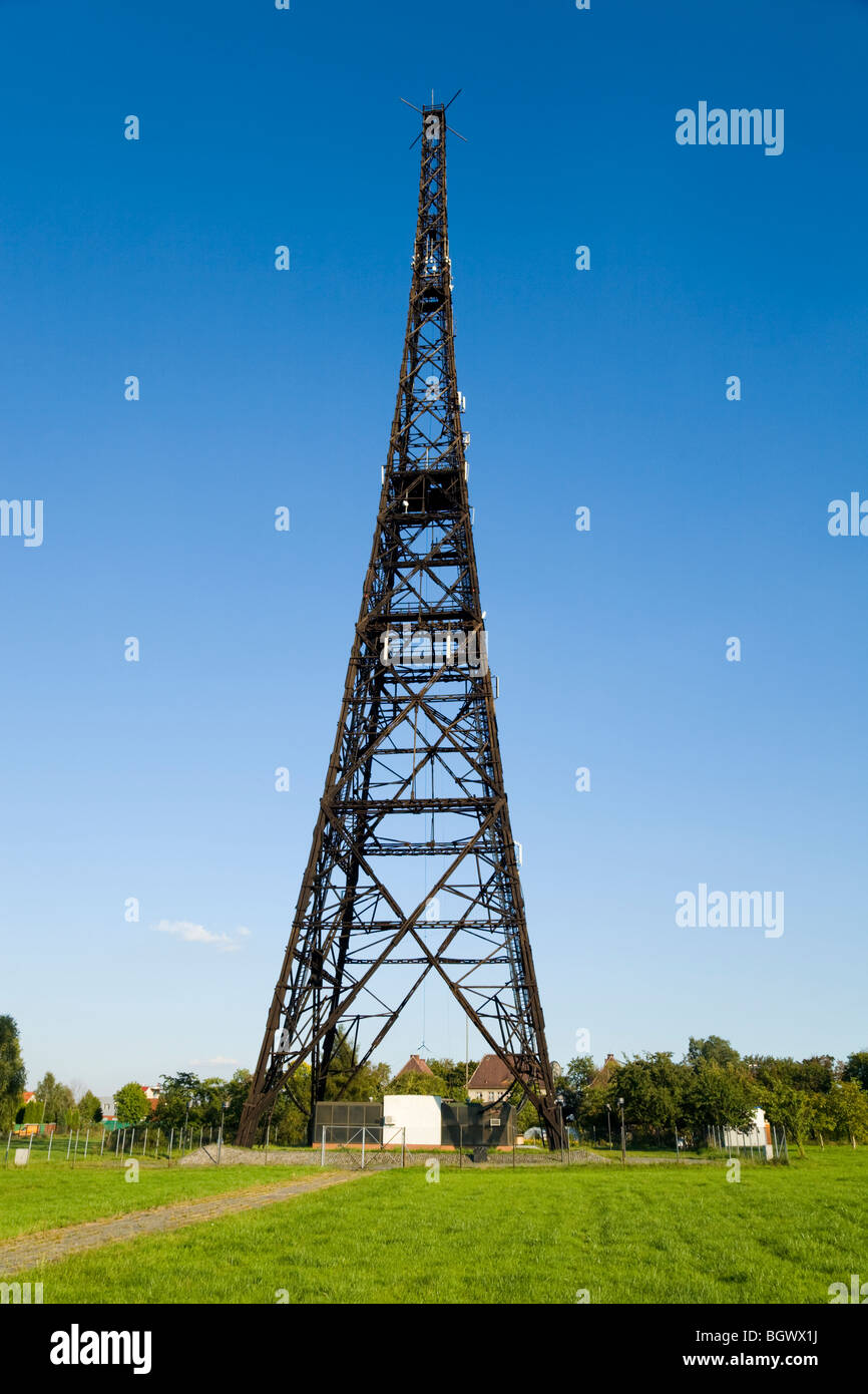 The Gliwice Radio Tower transmission tower of Gliwice, Upper Silesia, Poland, Stock Photo
