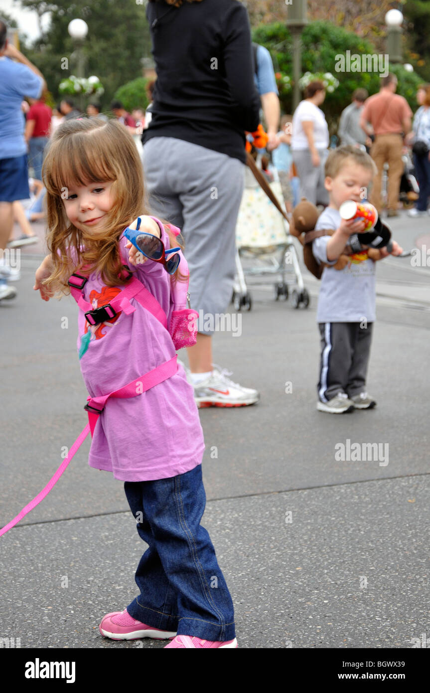 Children on leash Stock Photo Alamy