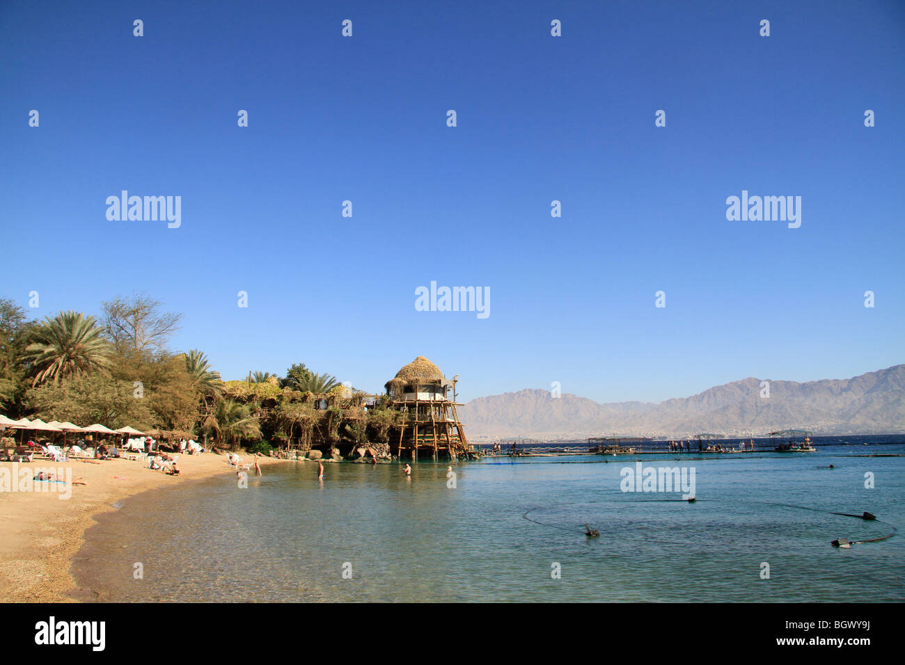 Israel, the Dolphin Reef beach in Eilat Stock Photo