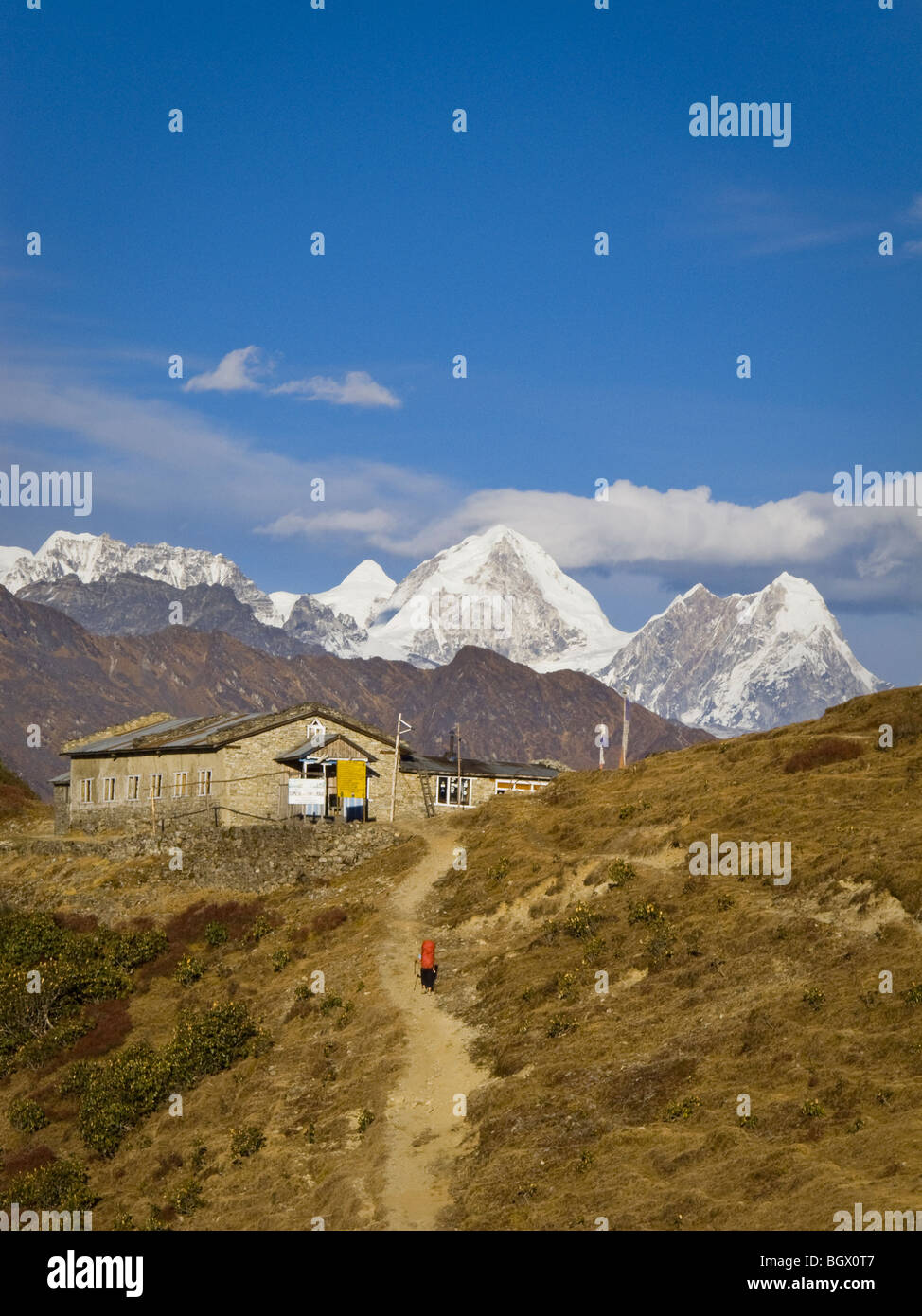 Angie Lin in Tharepati, a town along the Helambu circuit trek in Nepal. Stock Photo