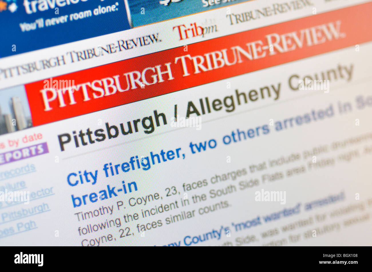 Pittsburgh Tribune newspaper website Stock Photo - Alamy