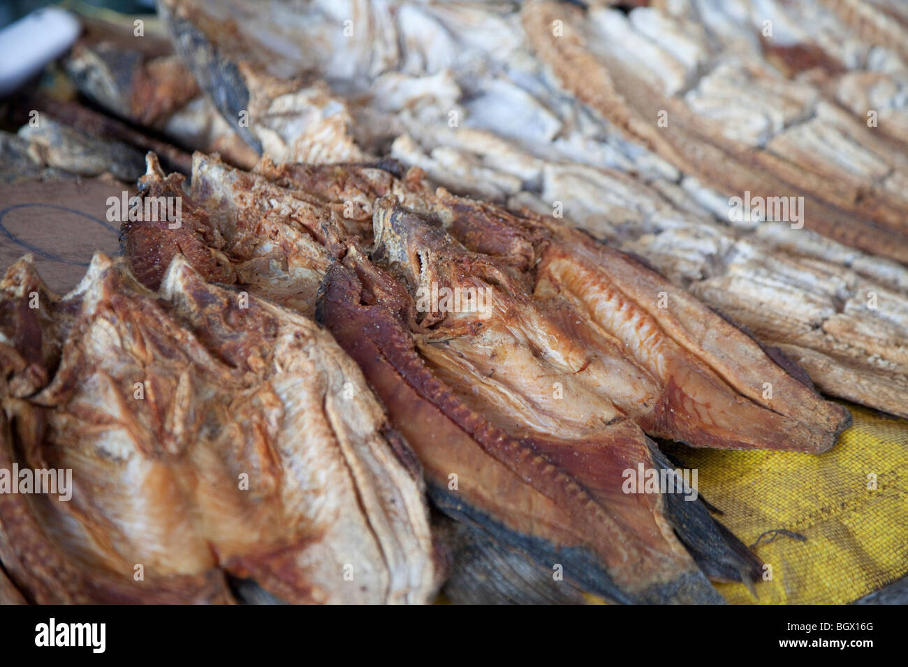 The Mercado Central in the Baixa district, dried fish, Maputo, Mozambique Stock Photo